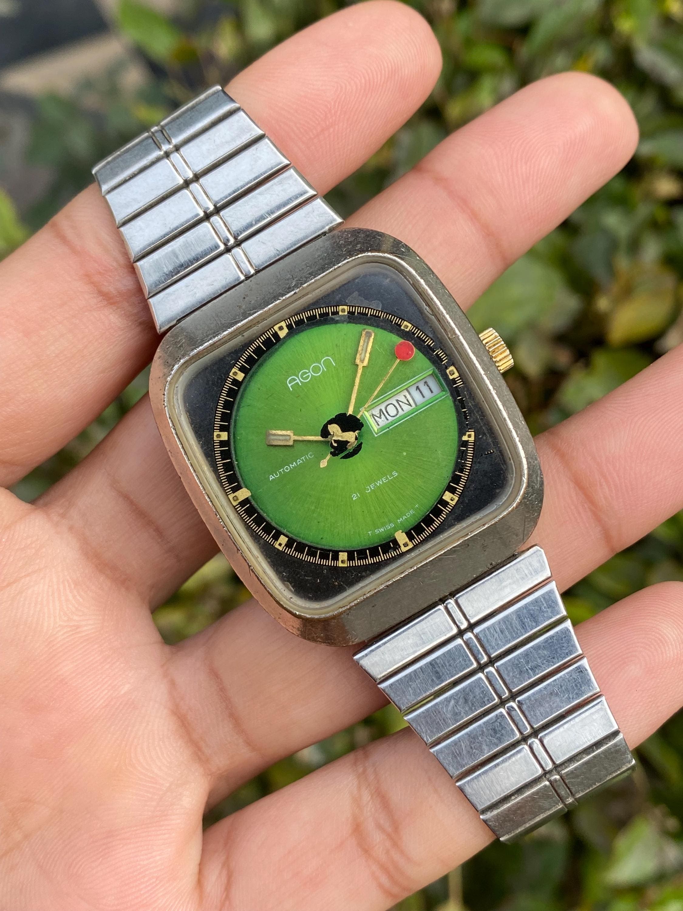 Geneva Wristwatch Silver Tone & Green Green Geneva Wrist Watch - Etsy main image 4