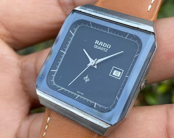 Vintage Rado Diastar Quartz Ref No. 129.2025.4 Date Function Black
