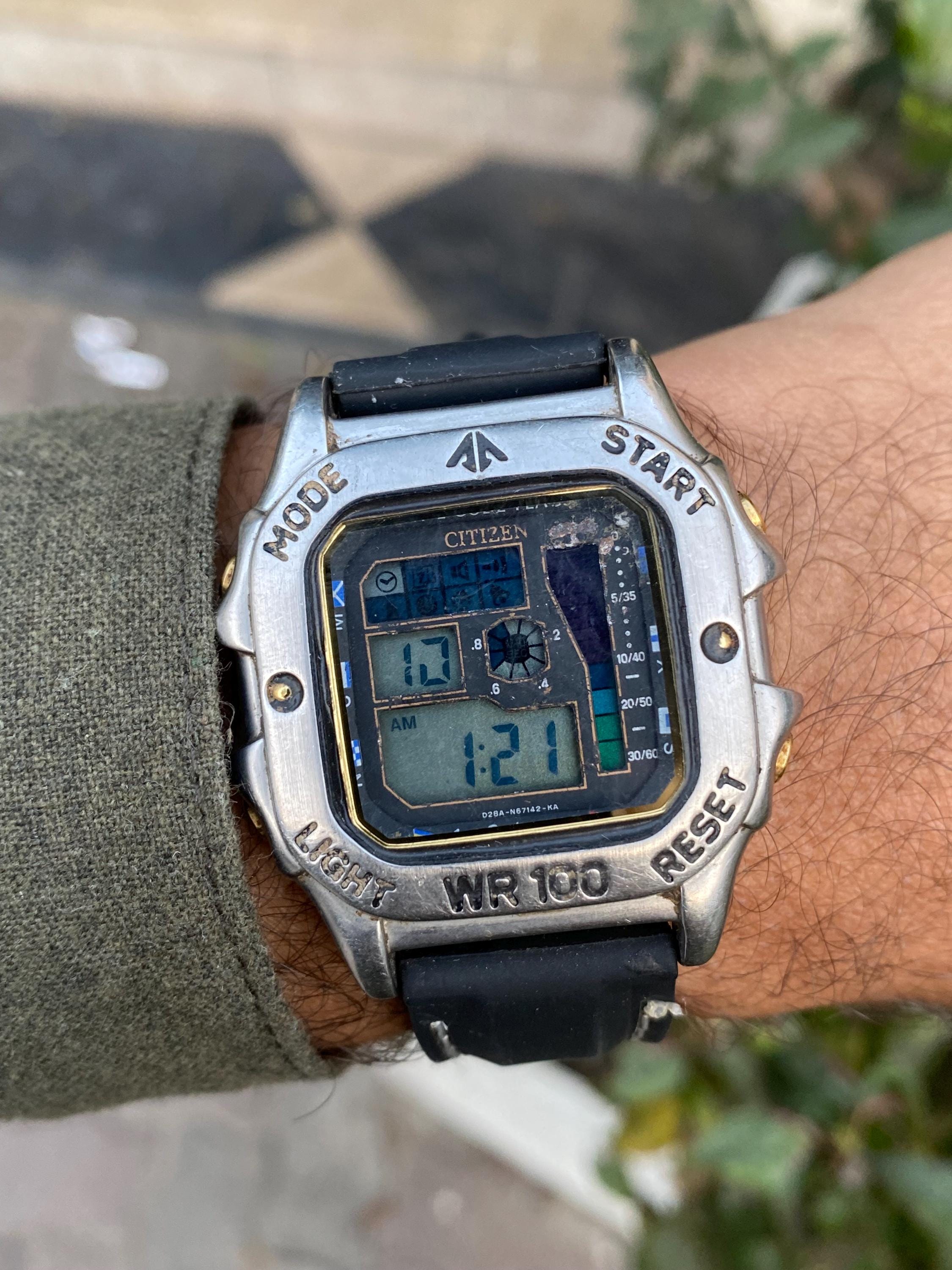 Vintage Rare Citizen Promaster Wind Surfing Digital Quartz D28A
