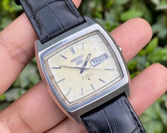 Vintage Rare Seiko 5 Automatic 6319-5020 Day/date TV Shape Square