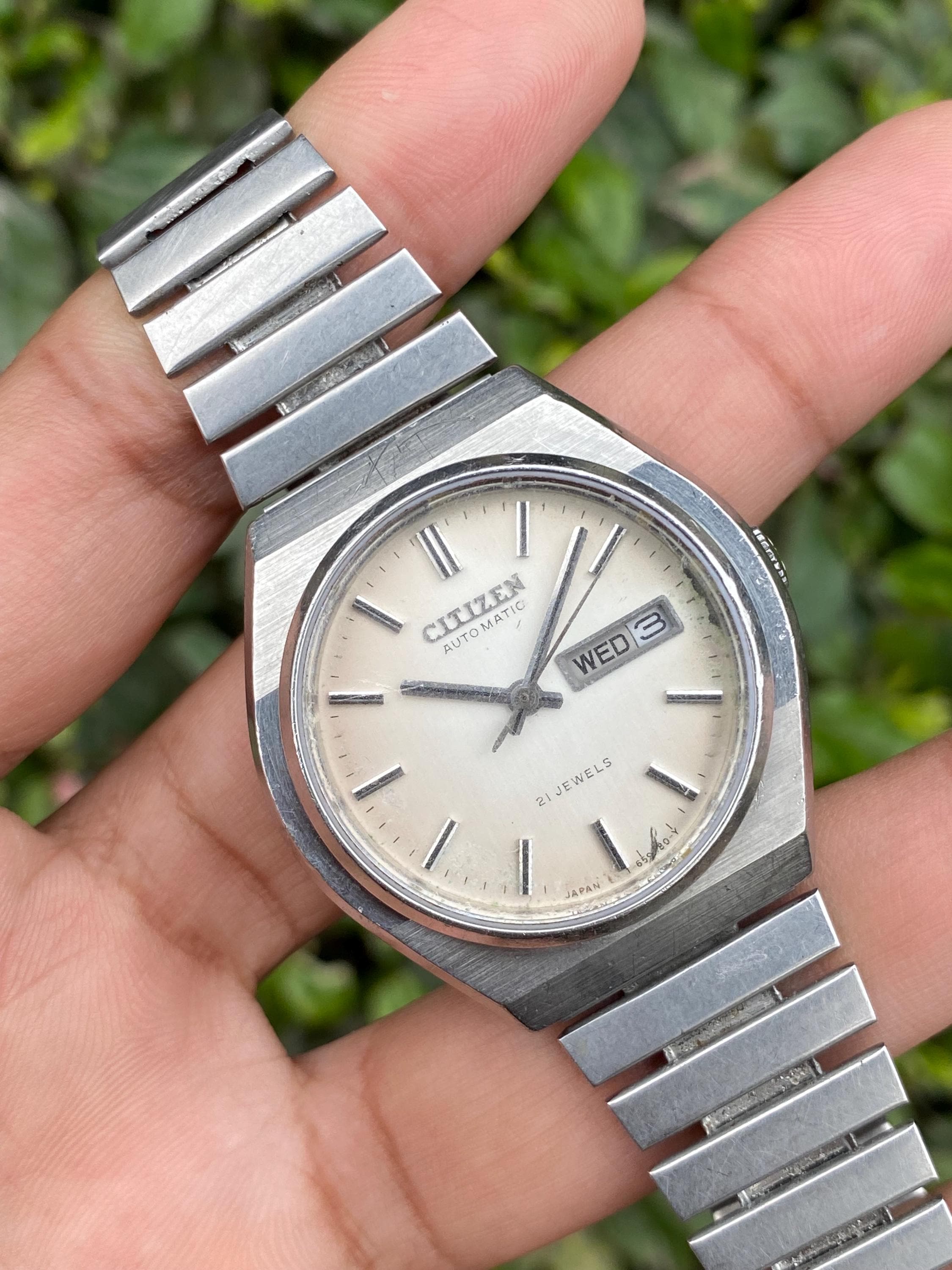 Vintage Rare Classic Citizen Automatic Day/date 4-653971 TA Japan