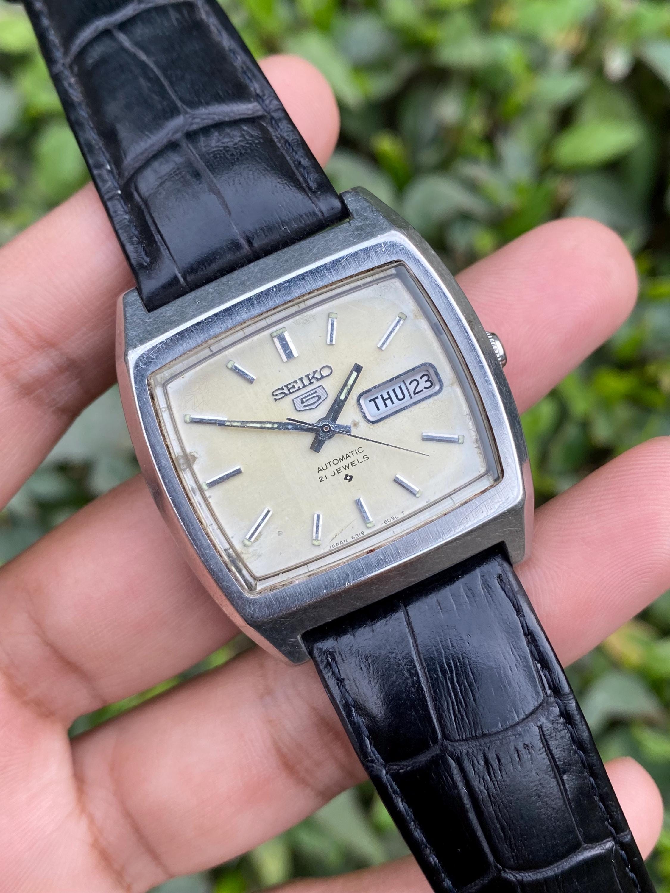 Vintage Rare Seiko 5 Automatic 6319-5020 Day/date TV Shape Square