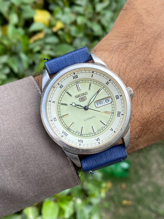 Vintage 1990s, Seiko 5 Automatic Big Size Roman Numer… - Gem