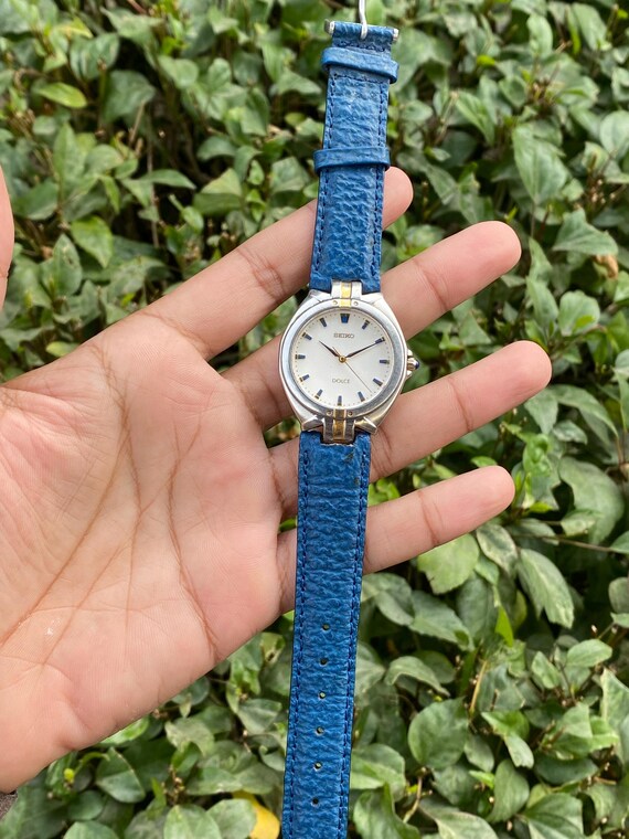 Vintage Rare Feb 1987, Dress Seiko Dolce Blue&white Dial Quartz
