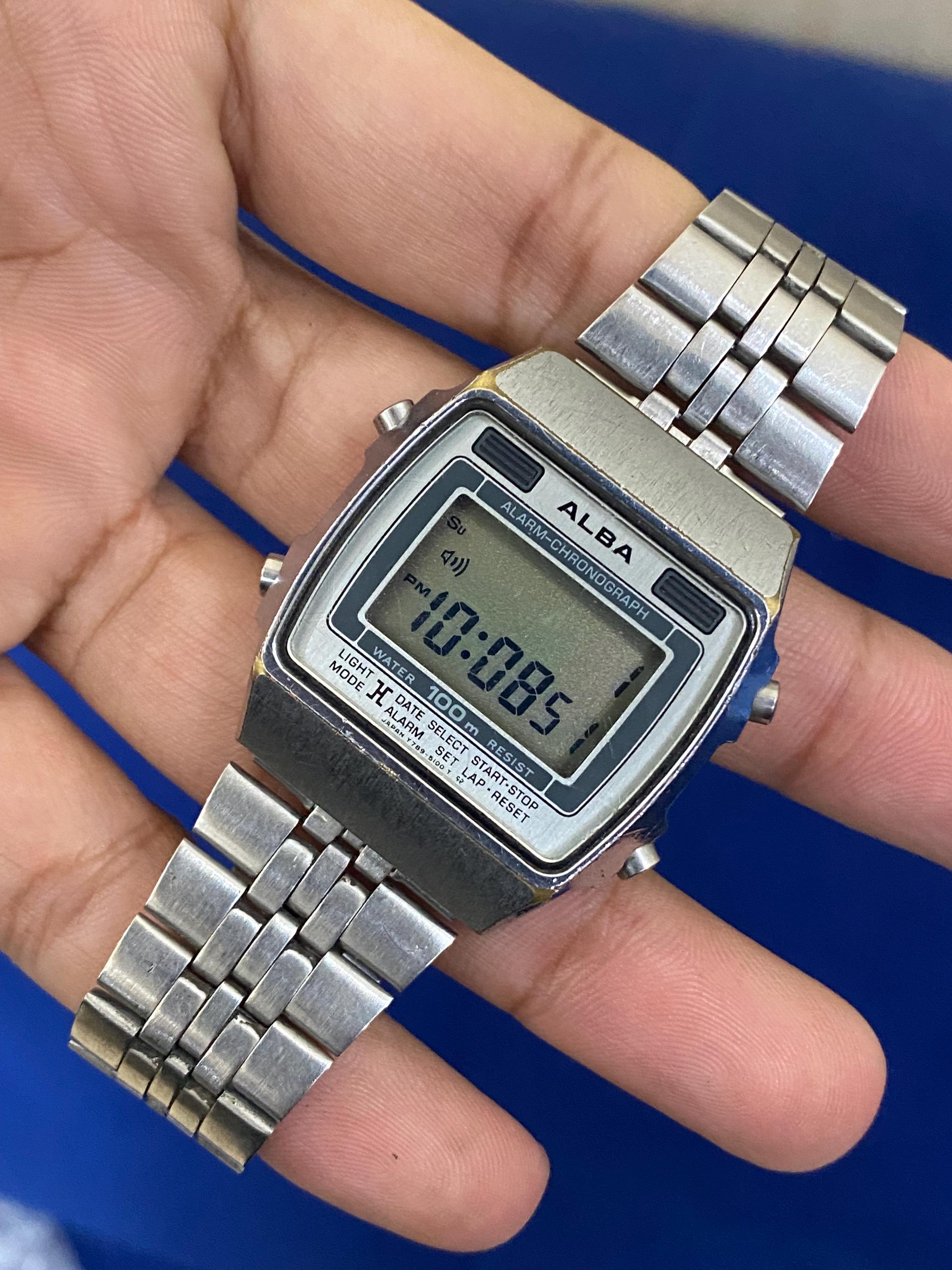Rare Seiko Alba Alarm Chronograph Y789-5100 A2 Digital Quartz 