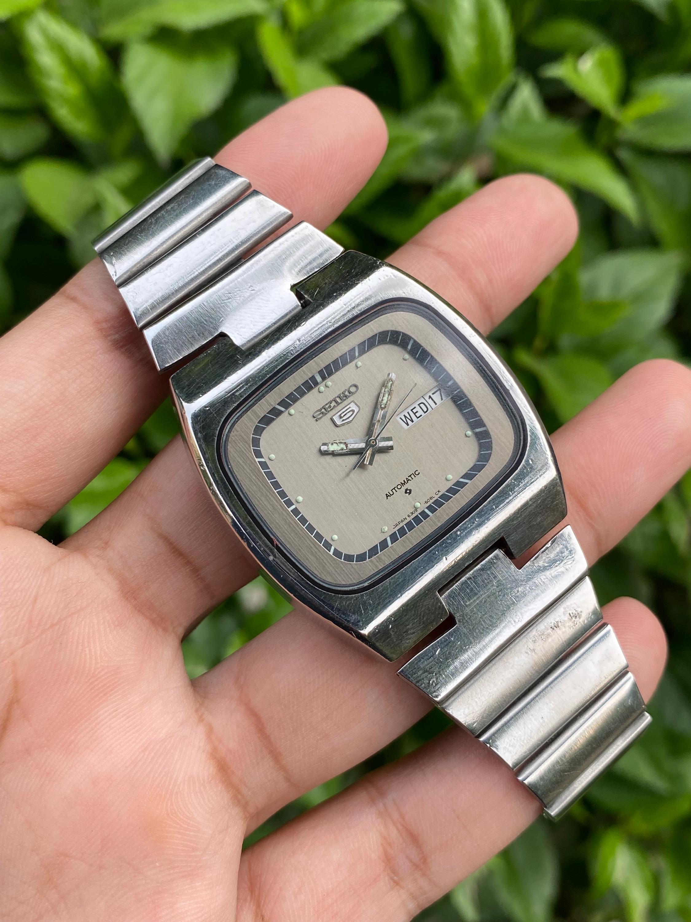 Vintage Rare SEIKO 5 Automatic Big Size 6309-5080 A Day/date TV