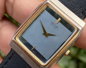 Vintage Rare April 1982, Seiko Tank Sample Quartz Silver Mirror