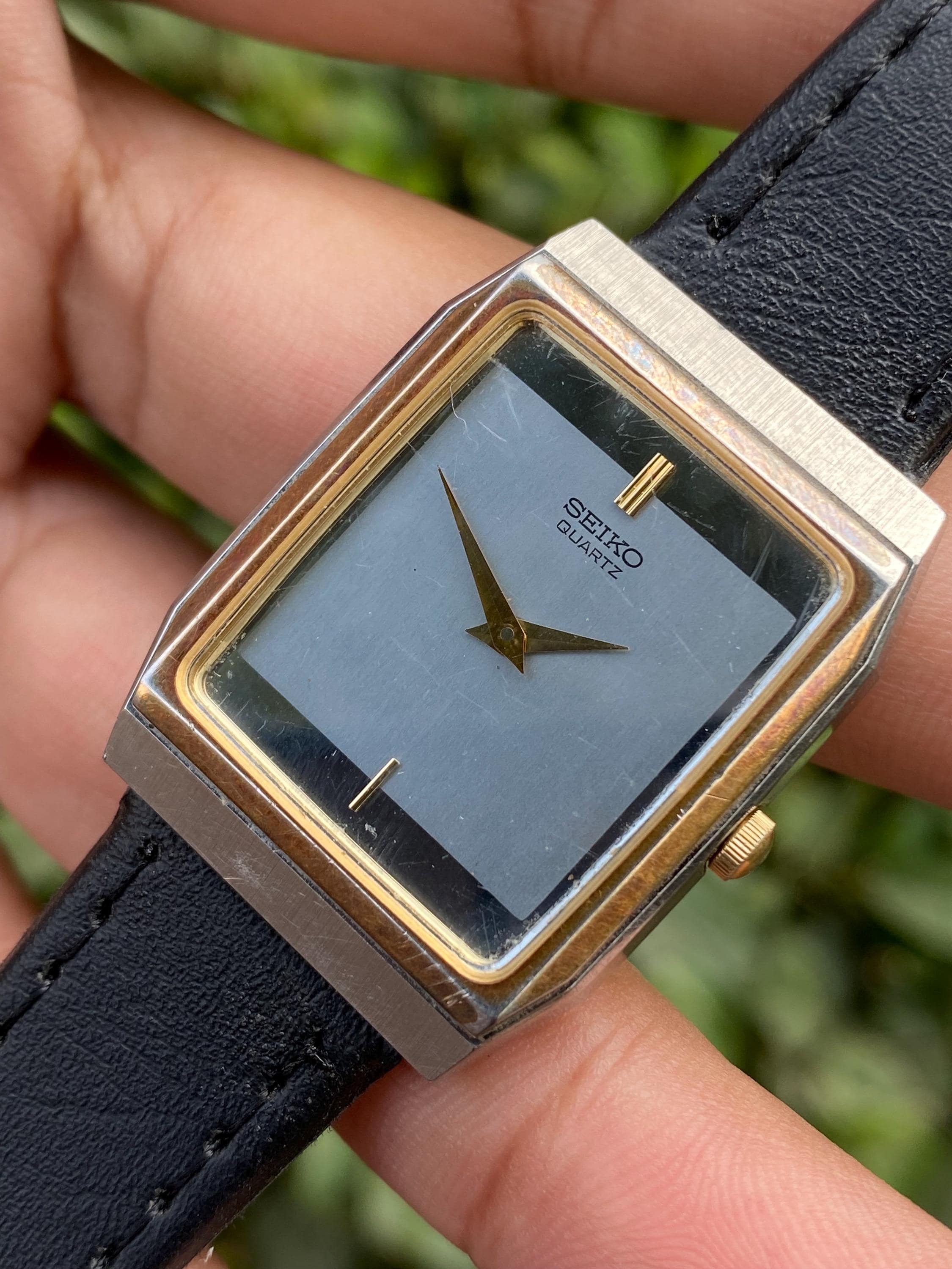Vintage Rare April 1982, Seiko Tank Sample Quartz Silver Mirror