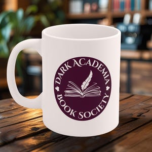 Mug 11oz Dark Academia Bookish Vintage Coffee Mug, Cozy Gift for Book Lovers, Cute Reading Mug, Readers Club Gift, Ceramic Mug for Bookworms