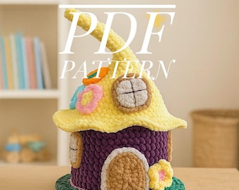 Amigurumi Crochet Pattern — Halloween Fairy House, Spooky Décor — PDF Download