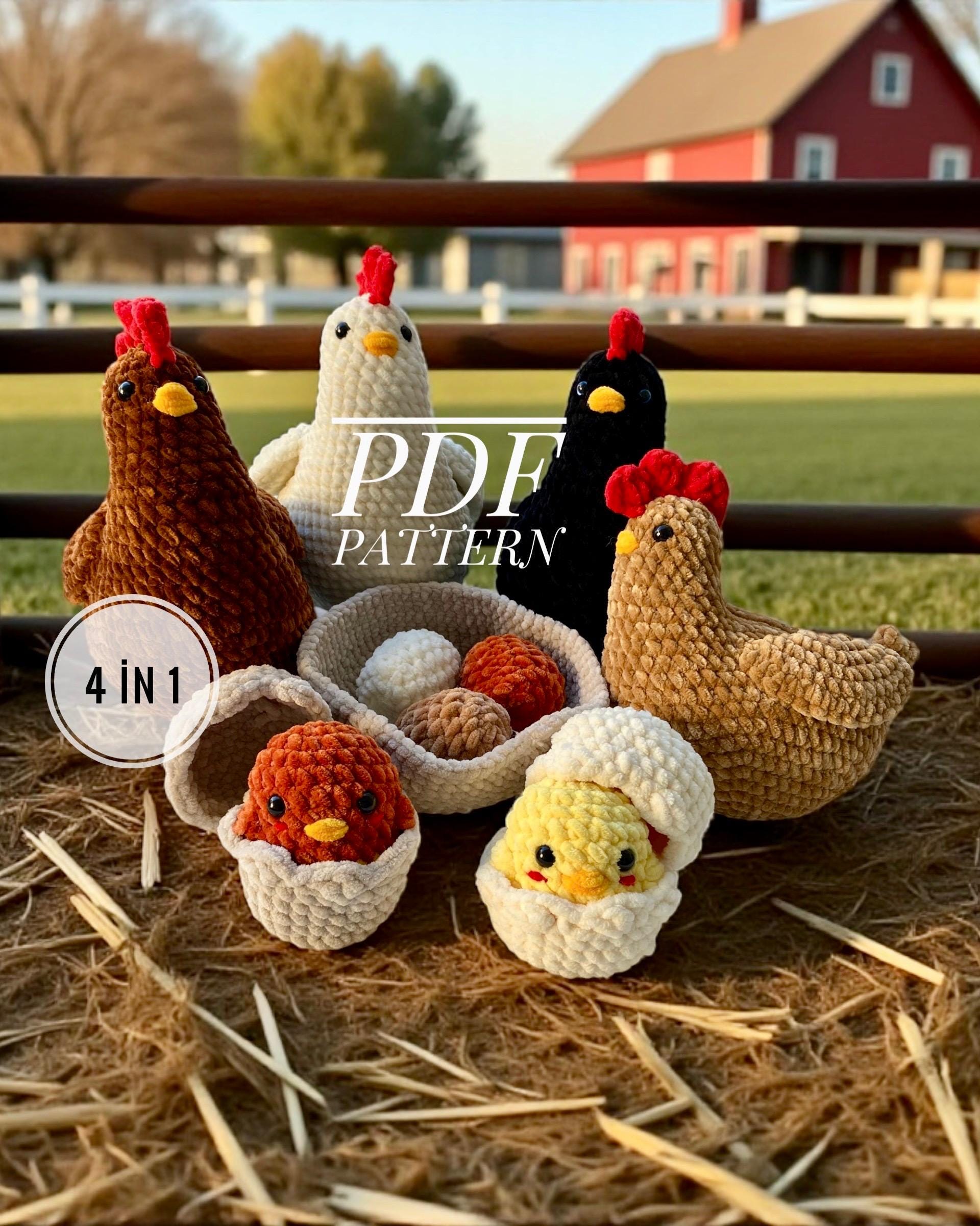 Amigurumi Chicken Crochet Pattern Set