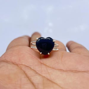 Natural Black Onyx Heart Ring/Beautiful Onyx Jewelry/Gift For Love/Valentine Gift Jewelry/Promise Ring /Huge Heart Ring/Onyx Silver Jewelry