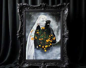 Spooky Ghost Art Print l Halloween Gothic Haunted Room Decor (Digital Download)