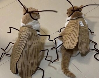 おもしろゴキブリペットコスチューム：猫と小型犬用のぬいぐるみ虫帽子