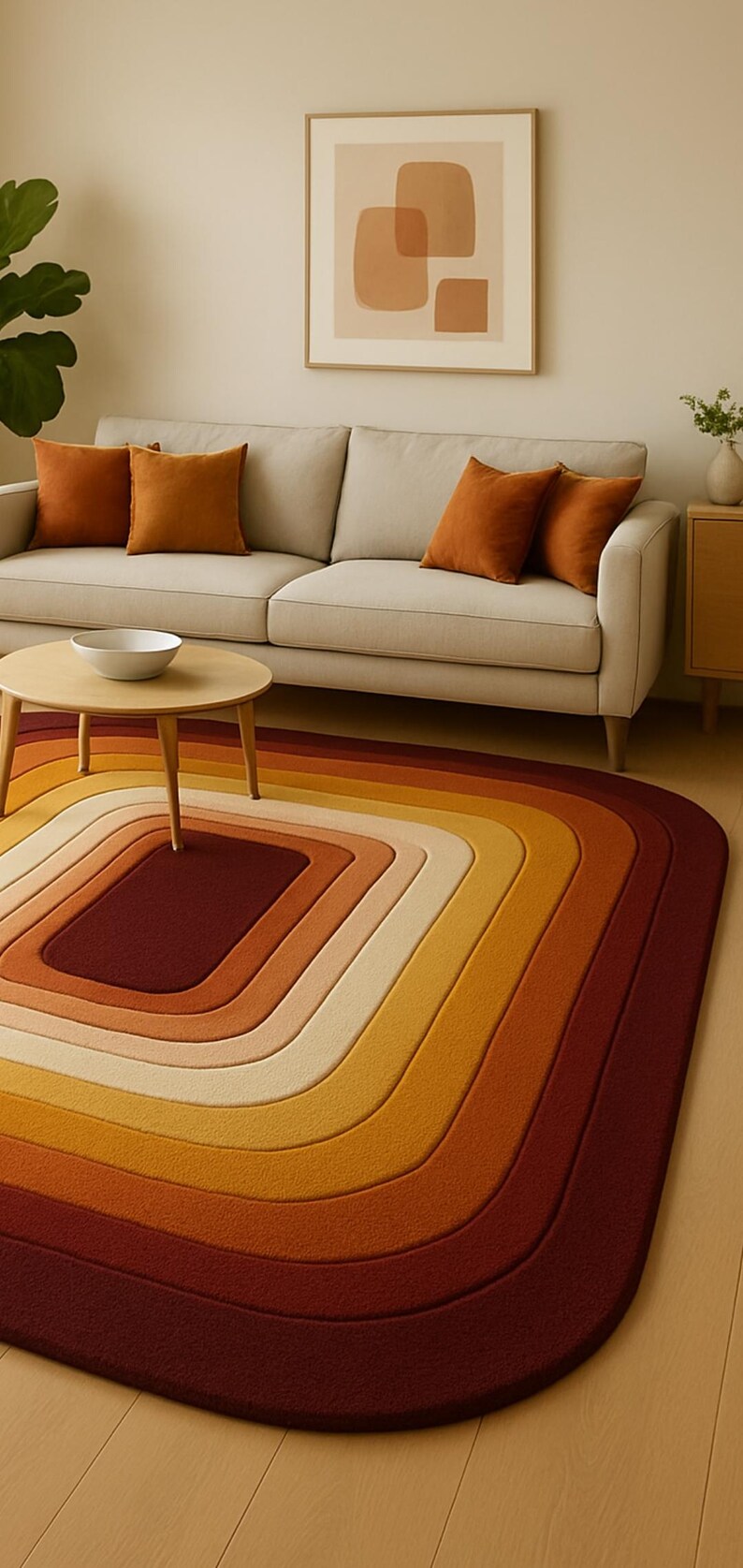 Handmade Geometric Wool Rug Retro Mid Century Modern Carpet Etsy — free download
