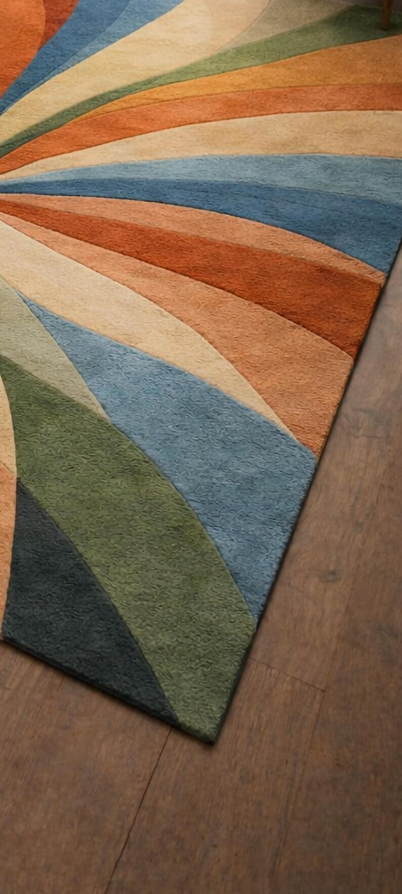 Hand Tufted Wool Area Rug, Colorful Abstract Swirl Design, Modern Home ...
