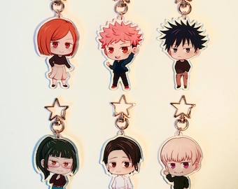 Jujutsu Kaisen Keychain Charms – Yuji, Megumi, Nobara, Maki, Inumaki, Yuta