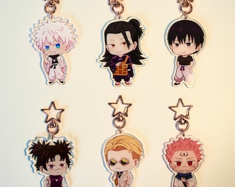Jujutsu Kaisen Keychain Charms – Gojo, Geto, Toji, Nanami, Choso, Sukuna
