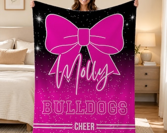 Personalized Cheer Blanket,Custom Name All Star Cheerleading Throw,Team Spirit Gift for Senior Night,Cheer Squad Award,Competition Keepsake