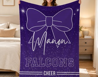 Personalized Cheer Competition Blanket,Custom Event Team Name Flannel Throw,Organizer Champion Gifts,Awards Weekend and Finals,Spirit Gift