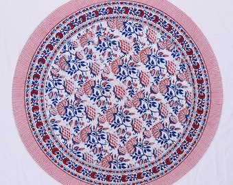 Boho Handmade Vintage Cotton Round Table Cloth, Soft & Durable Fabric Table Cover, Square/ Round /Party Event/ Wedding Table Décor