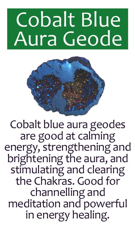 Cobalt Blue Aura Quartz Geode Crystal 50mm in Gift Box Calming Healing ...