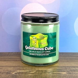 Gelatinous Cube Soy Candle - D&D - Dungeons - Dragons - Lime Jello Scented