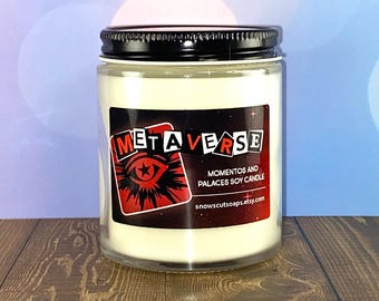 Metaverse Soy Candle - Momentos and Palaces - Tobacco, Vanilla, Soft Florals, Woods and Spice