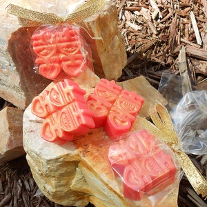 Chinese Double Happiness Soaps - Set of 4 - Wedding Favor - Shower Favor - Birthday Party Favor