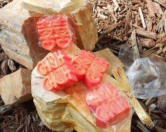 Chinese Double Happiness Soaps - Set of 4 - Wedding Favor - Shower Favor - Birthday Party Favor