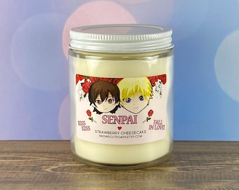 Senpai Candle - High School Host Club - Strawberry Cheesecake Soy Candle