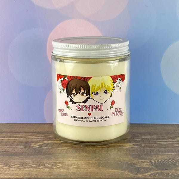 Senpai Candle - High School Host Club - Strawberry Cheesecake Soy Candle