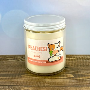 Peaches Candle - Neko Kitty - Smells like fresh peaches