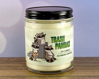 Trash Pandas Soy Candle - Raccoon Candle - Blueberry Waffles