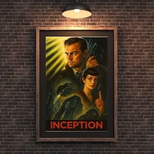 Affiche du film Inception – 50 x 70 cm à téléchargement numérique – oeuvre d&#39;art murale paysage rêveur de science-fiction