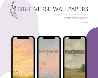Achtergronden met bijbelteksten | Christelijke telefoonachtergronden | Set van 10"