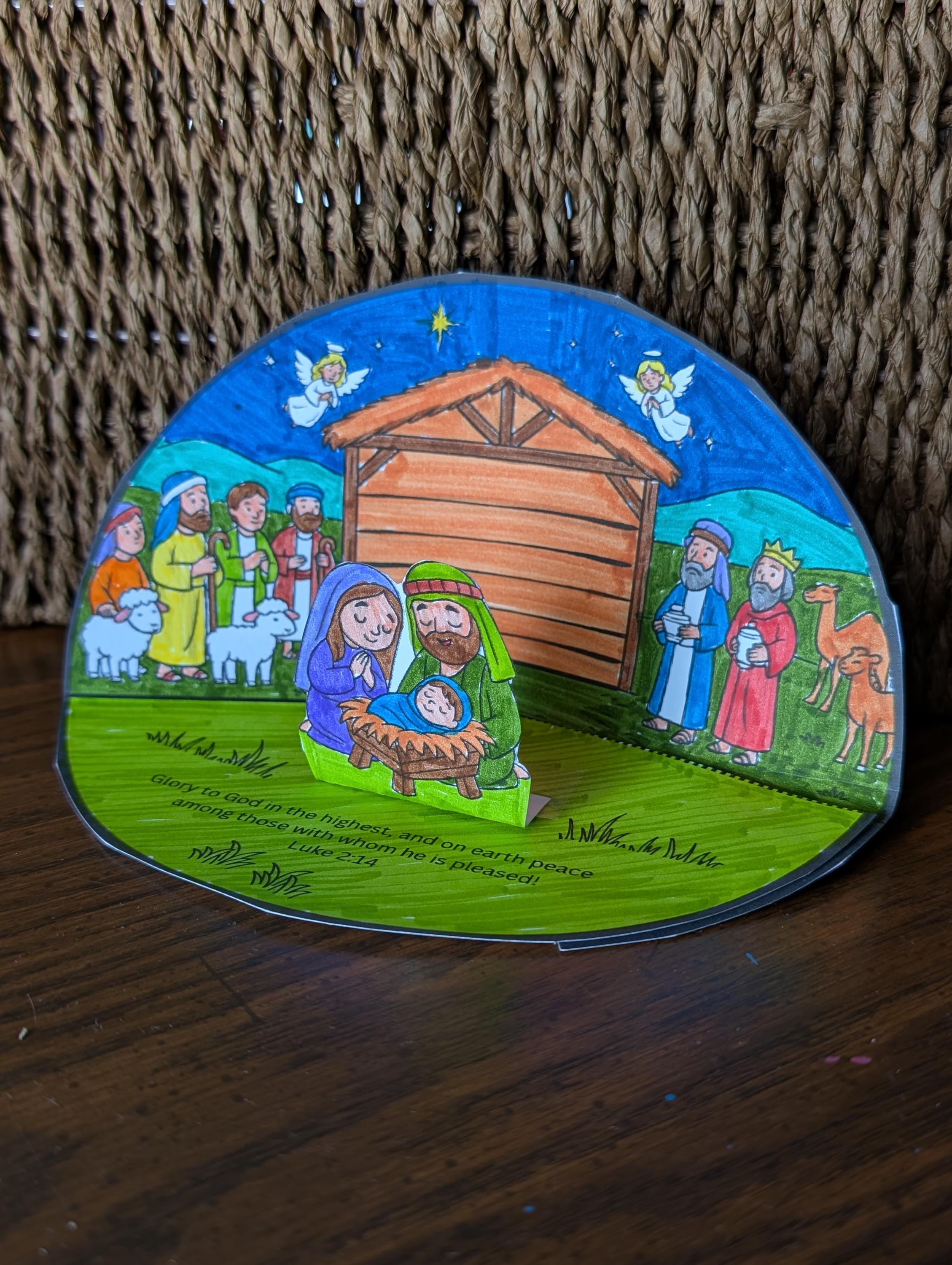 Nativity 3D Craft for Kids | Bible Story Christmas Printable ...