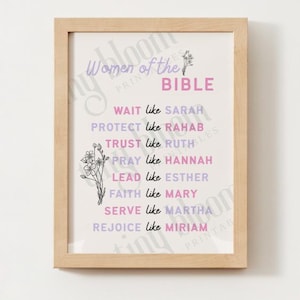 Women of the Bible Wall Poster | Digital Download | Christian Home Decor