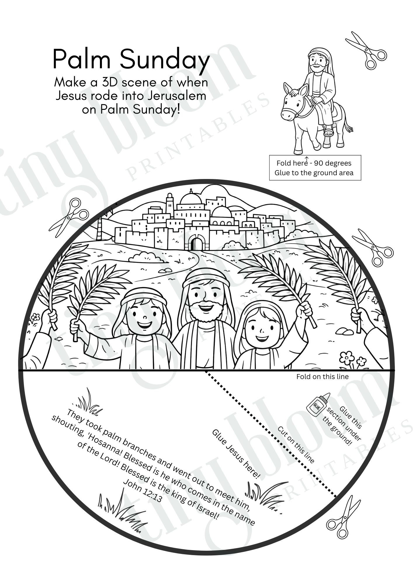 3D Palm Sunday Craft – Jesus Enters Jerusalem | Christian Kids ...