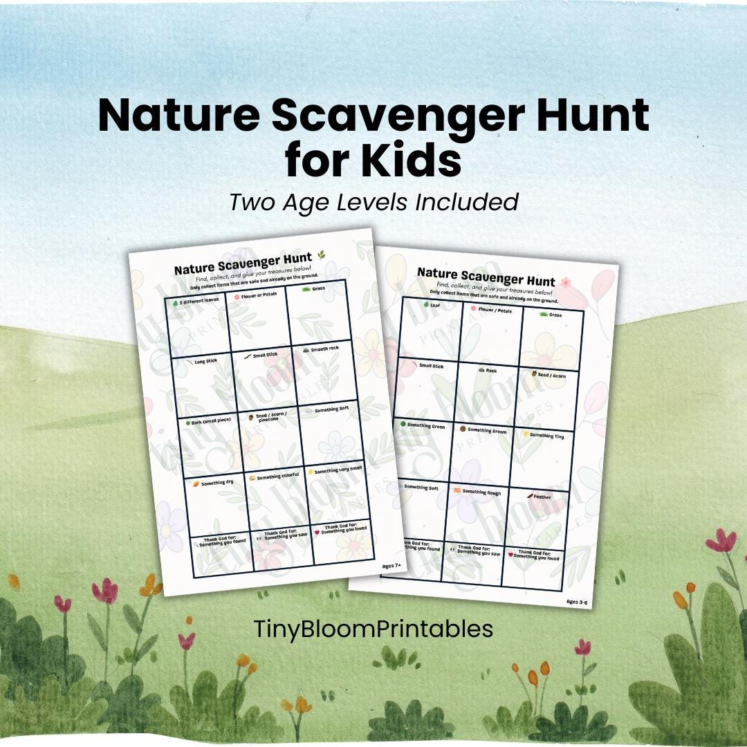 Nature Scavenger Hunt for Kids | Outdoor Activity | Spring & Summer ...