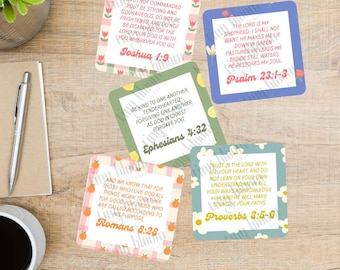Bible Verse Memory Cards | 52 Printable Scripture Flashcards | Christian Kids Learning, Homeschool & Sunday School