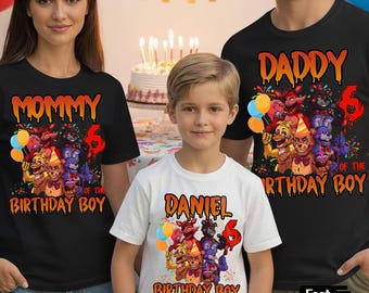 Personalized Five Nights at Freddy's Birthday Shirt: Matching Family Outfit