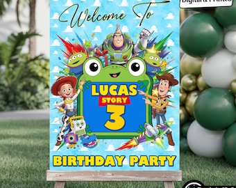 Personalized Toy Story 5 Birthday Welcome Sign, Cowboy Party Digital or Printed Poster