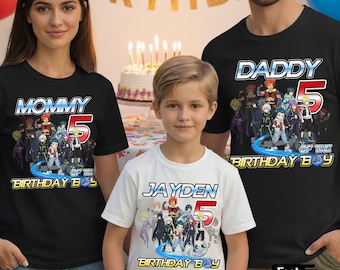 Personalisiertes Beyblade Birthday Shirt: Name & Alter, Gaming Party Outfit