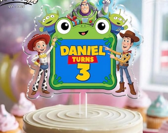Personalized Toy Story 5 Acrylic Cake Topper, Custom Toy Adventure Party Decor