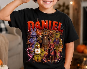 Personalized Freddy Halloween Bootleg Shirt, Custom Name Freddy Fazbear Tee, Five Nights Gamer Gift
