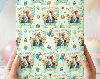 Personalisierte Gefrorenes Fieber Geschenkpapier, Sommer Prinzessin Geburtstag Geschenkpapier