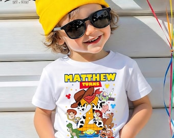 Personalized Toy Story Birthday Shirt, Custom Name and Age for Disney Party