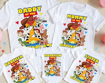 Personalized Toy Story Family Shirts, Custom Birthday Boy Matching Tees