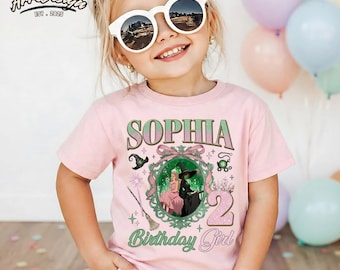 Gepersonaliseerde Wicked Birthday-shirt, aangepaste naam leeftijd heks prinses T-shirt